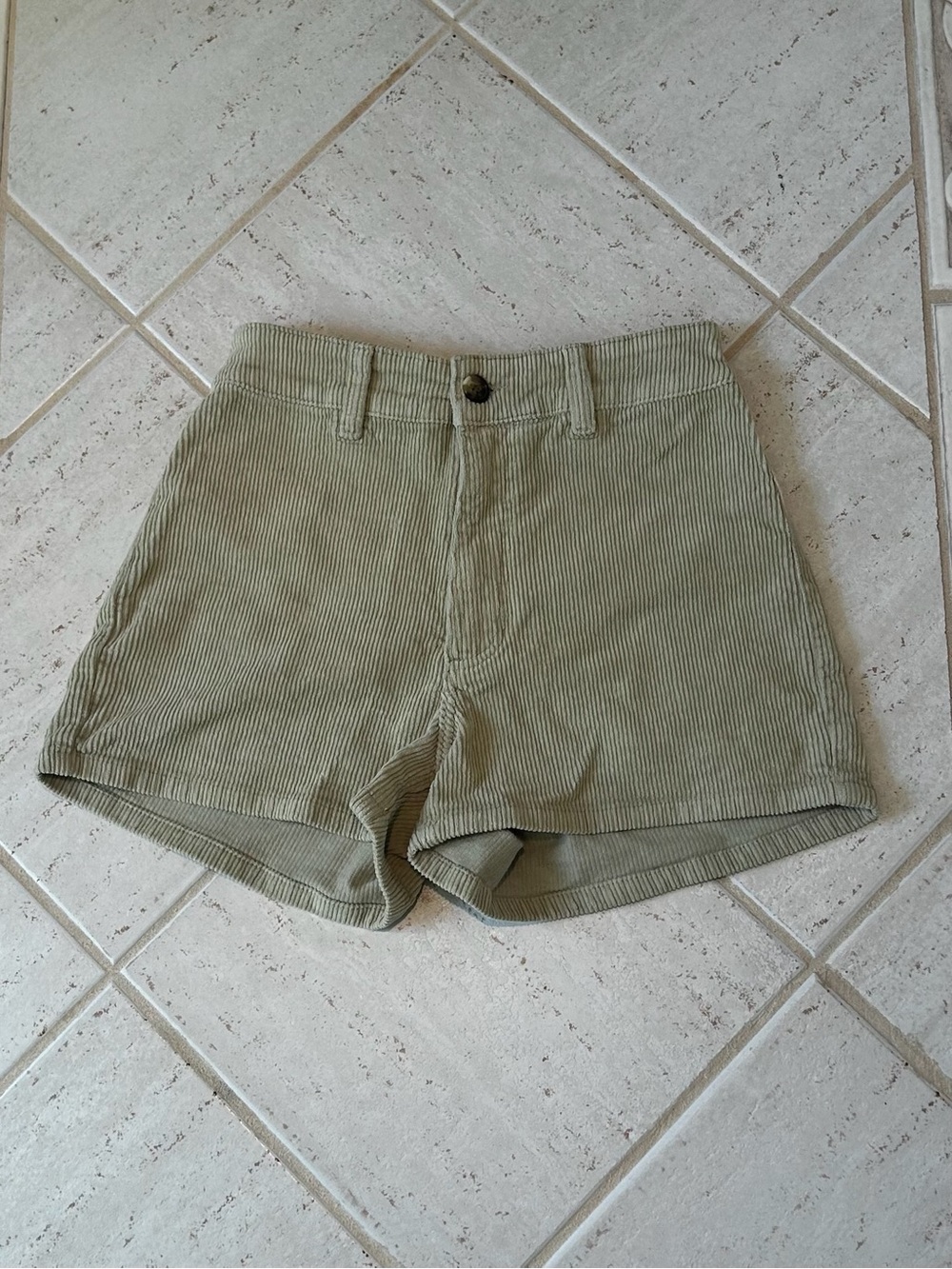Billabong High-Waist Corduroy Shorts in Sage Green